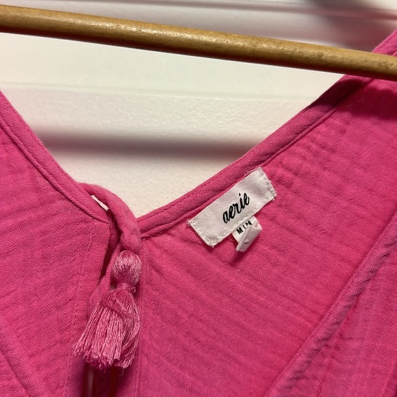 Pink aerie dress with puff sleeves - Picture 2 of 5